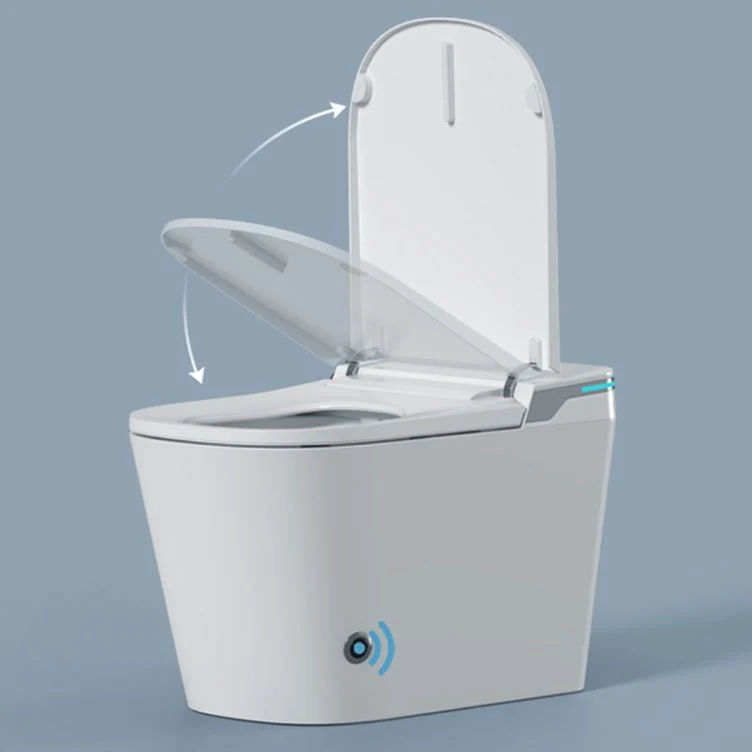 Bidé derecho del piso alargado del control de temperatura del sensor contemporáneo de cerámica del pie Clearhalo