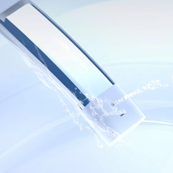 Bidé derecho de piso alargado de cerámica contemporáneo de 18,5" con sensor de pie Clearhalo