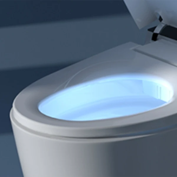 Bidé derecho de piso alargado de cerámica contemporáneo de 18,5" con sensor de pie Clearhalo