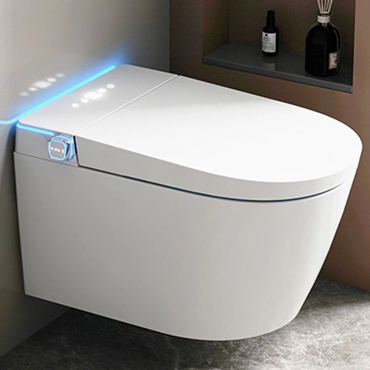 Bidé de diseño montado en la pared, asiento alargado con calefacción de cerámica con sensor de pie Clearhalo