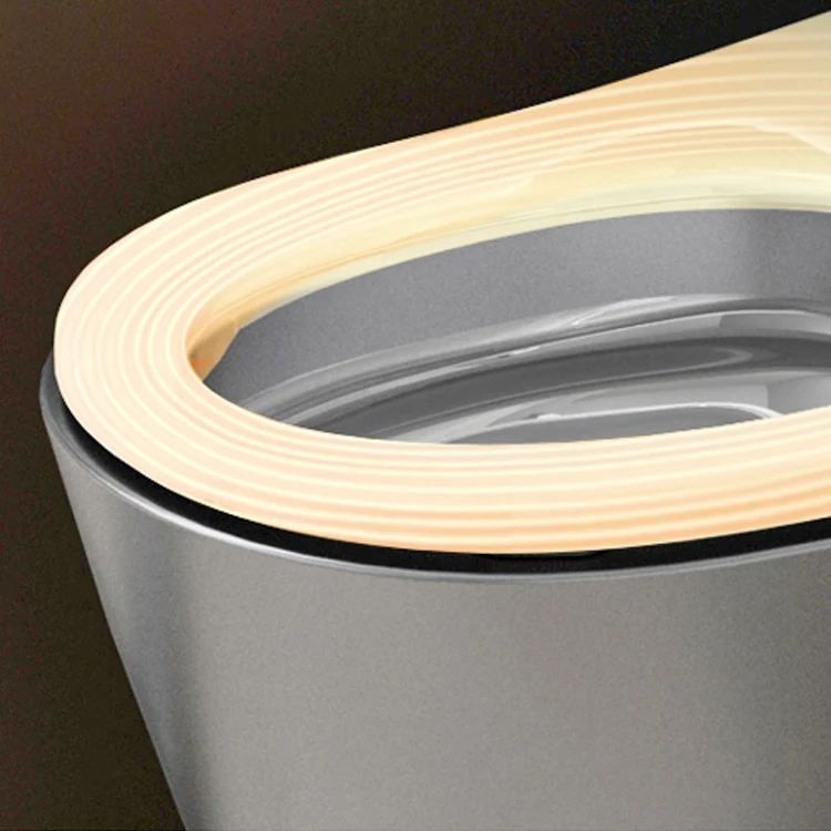 Bidé de diseño montado en la pared, asiento alargado con calefacción de cerámica con sensor de pie Clearhalo