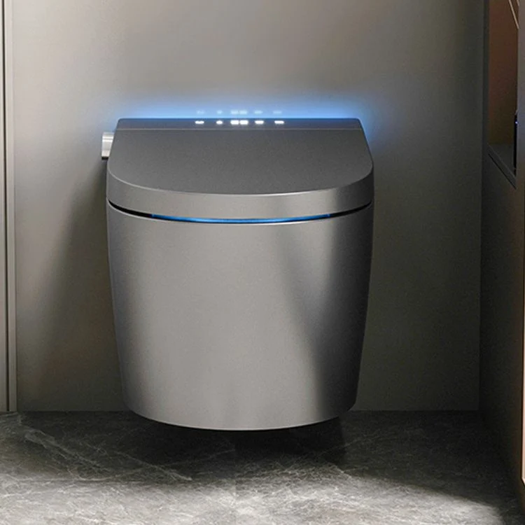 Bidé de diseño montado en la pared, asiento alargado con calefacción de cerámica con sensor de pie Clearhalo