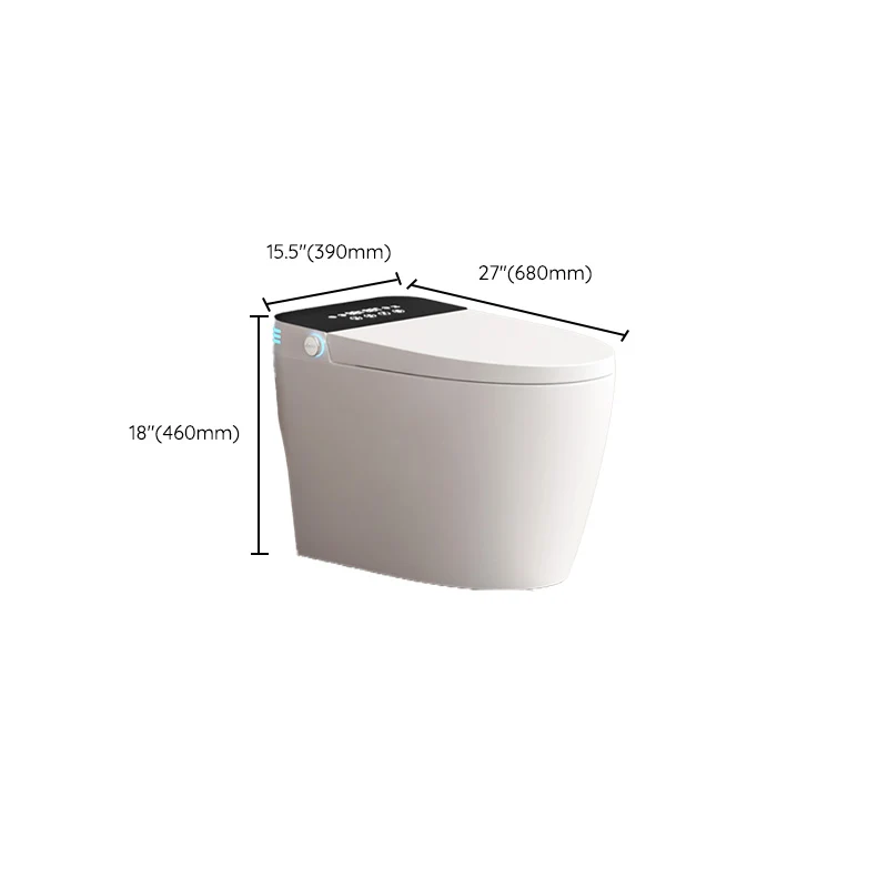 Bidé de montaje en suelo con sensor de pie y asiento calefactado contemporáneo de cerámica Clearhalo