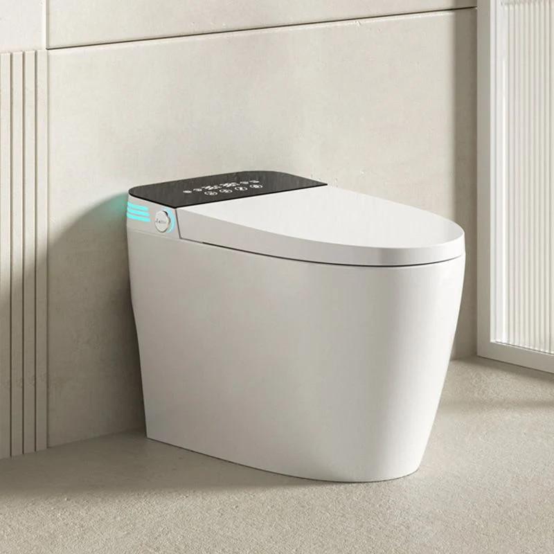 Bidé de montaje en suelo con sensor de pie y asiento calefactado contemporáneo de cerámica Clearhalo