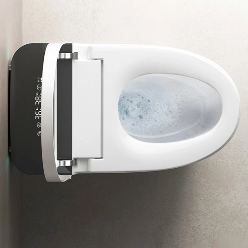 Bidé de montaje en suelo con sensor de pie y asiento calefactado contemporáneo de cerámica Clearhalo