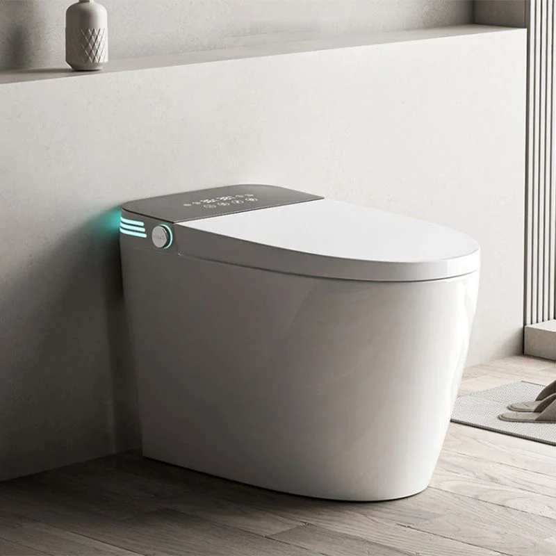 Bidé de montaje en suelo con sensor de pie y asiento calefactado contemporáneo de cerámica Clearhalo