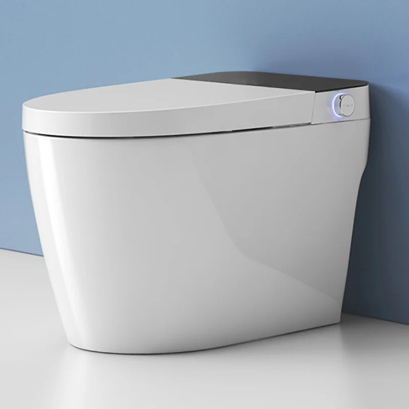 Bidé de pie en acabado blanco con asiento calefactable y sensor de pie Clearhalo