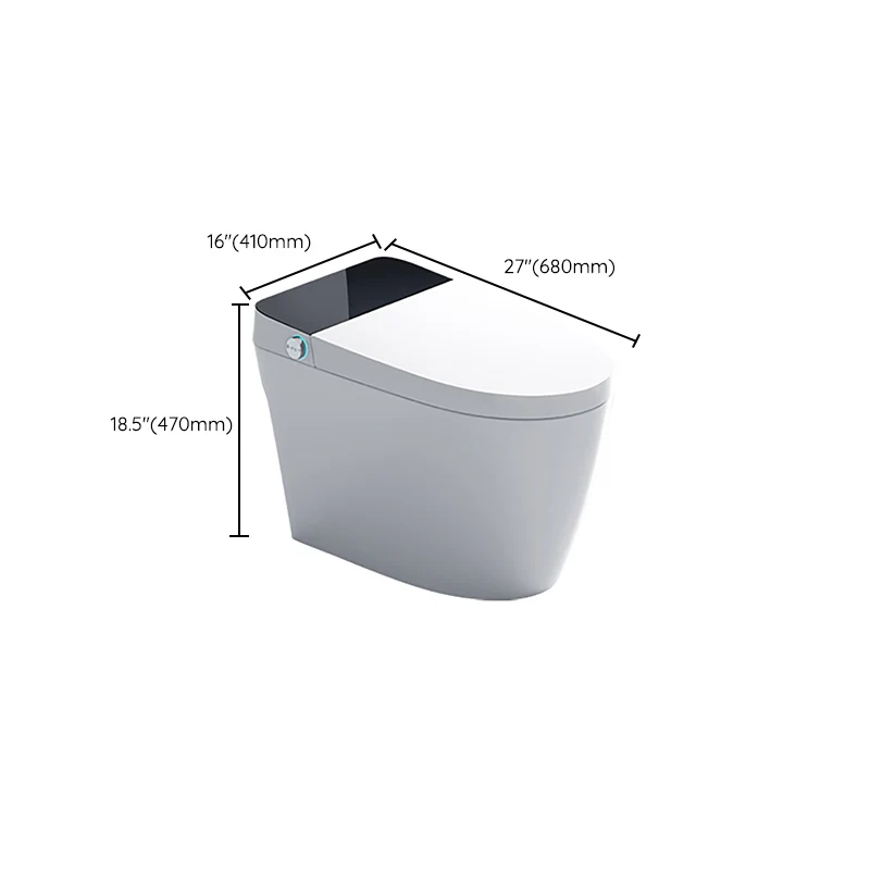 Bidé de pie en acabado blanco con asiento calefactable y sensor de pie Clearhalo