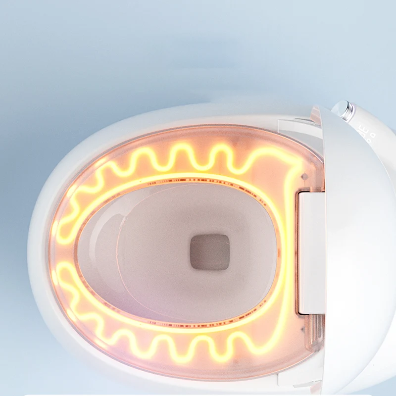 Bidé redondo del soporte del piso del sensor antimicrobiano del pie del inodoro elegante del asiento calentado Clearhalo