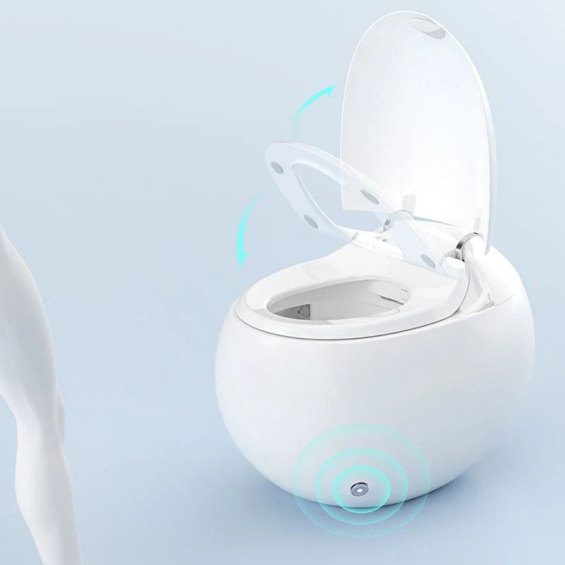 Bidé redondo del soporte del piso del sensor antimicrobiano del pie del inodoro elegante del asiento calentado Clearhalo