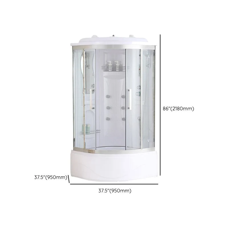 Cabina de ducha blanca Mampara de ducha de acero inoxidable con base incluida Clearhalo