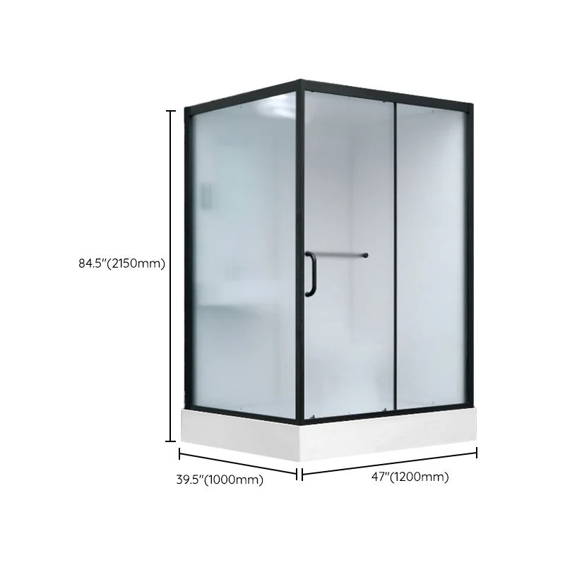 Cabina de ducha Cabina de ducha negra rectangular deslizante simple con marco transparente Clearhalo