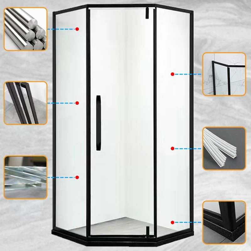 Cabina de ducha Cabina de ducha de neoángulo deslizante simple semisin marco Clearhalo