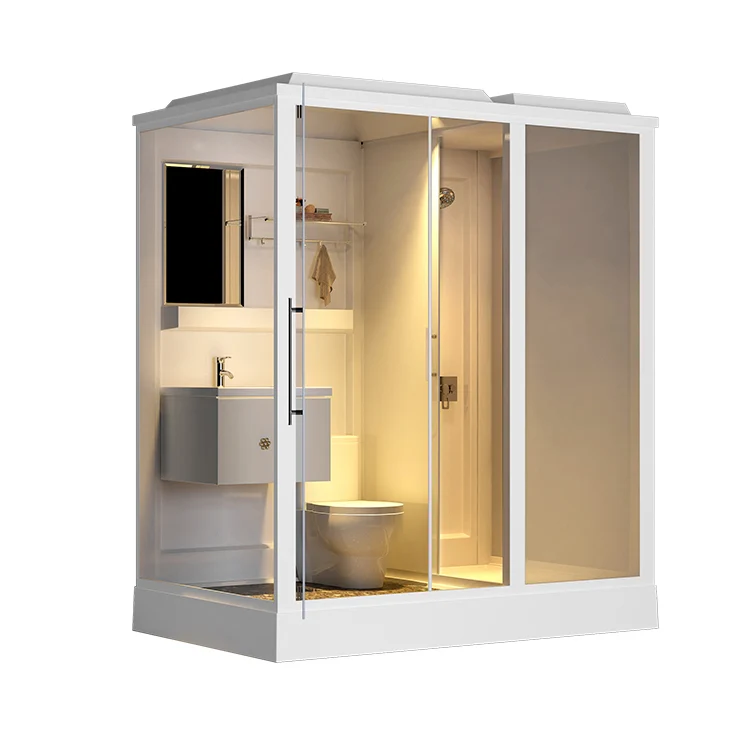 Cabina de ducha con marco moderno Cabina de ducha templada transparente para baño Clearhalo