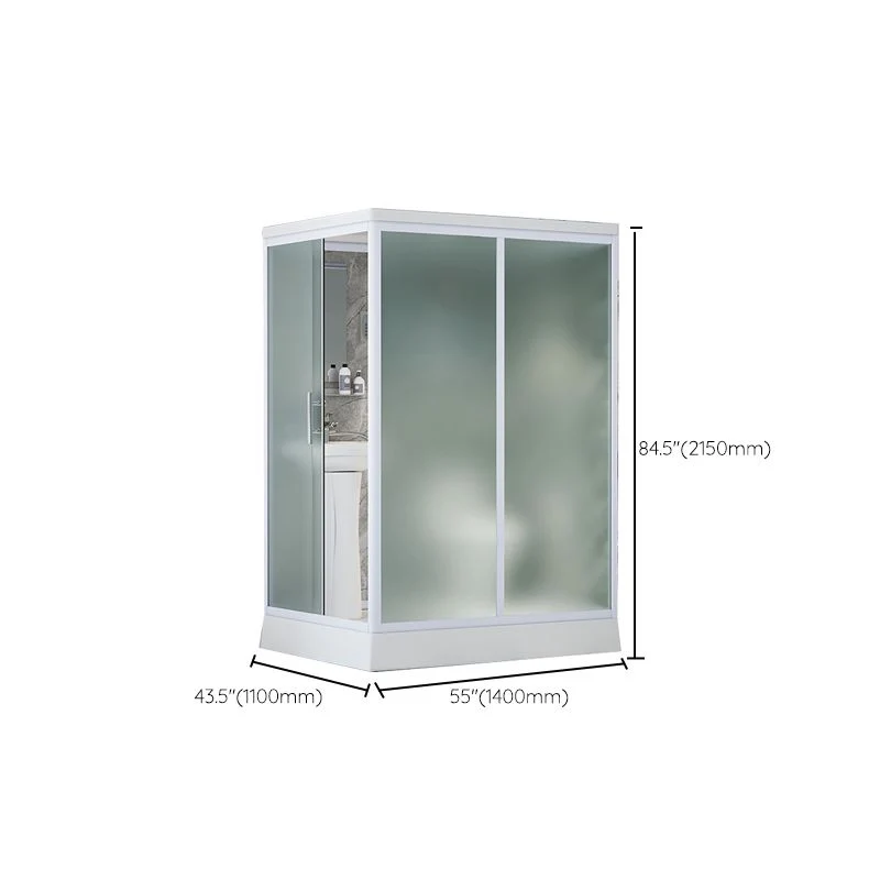 Cabina de ducha contemporánea Cabina de ducha esmerilada con base blanca Clearhalo