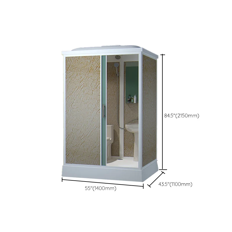 Cabina de ducha contemporánea con marco rectangular esmerilado y techo Clearhalo