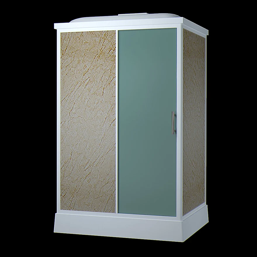 Cabina de ducha contemporánea con marco rectangular esmerilado y techo Clearhalo