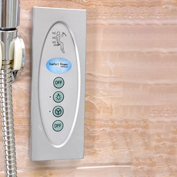 Cabina de ducha corrediza doble Cabina de ducha de vidrio templado con ducha de mano Clearhalo