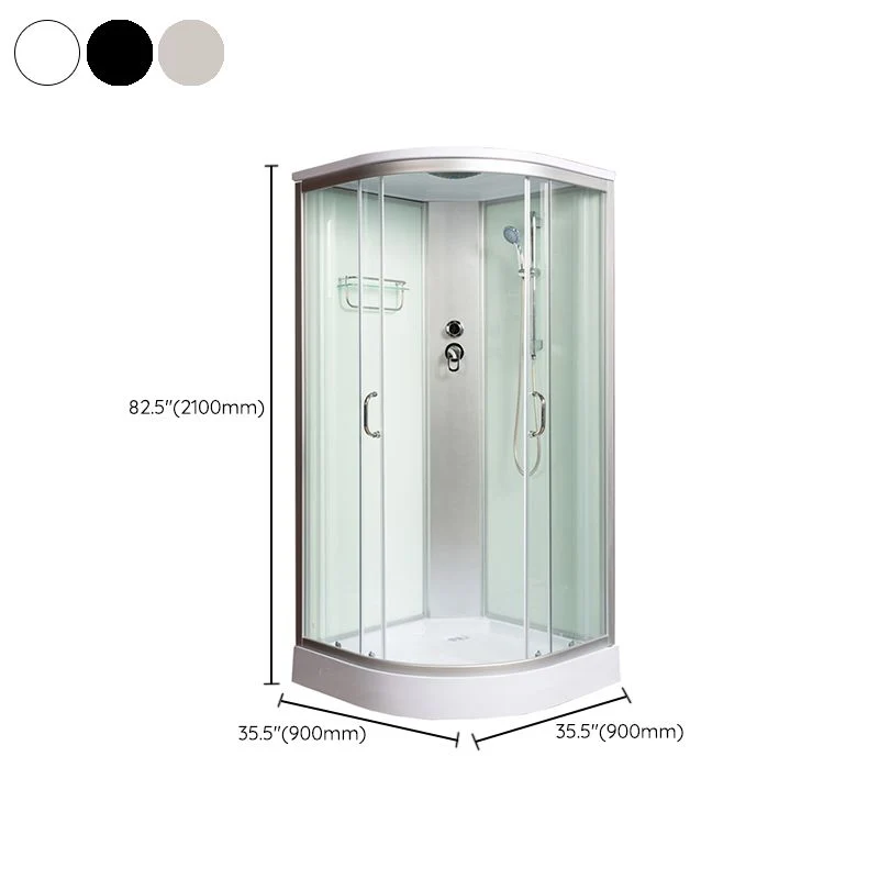 Cabina de ducha corrediza doble, semisin marco, 82,5" de alto, en color blanco Clearhalo
