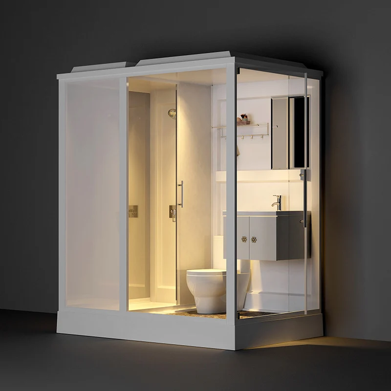 Cabina de ducha corrediza individual Cabina de ducha rectangular enmarcada de 91" de alto con base blanca Clearhalo