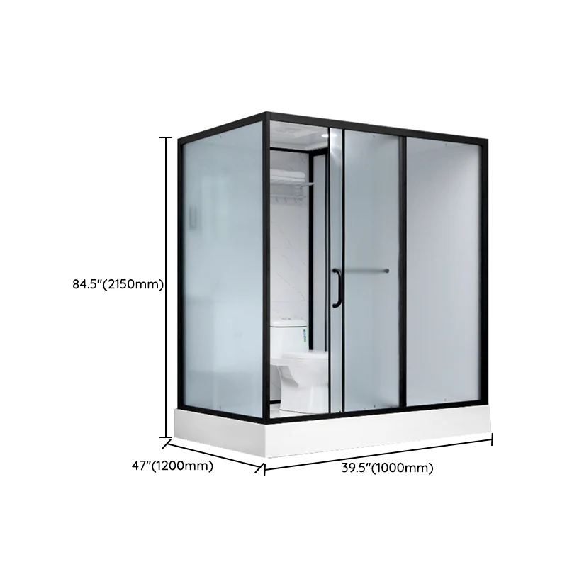 Cabina de ducha deslizante individual Cabina de ducha rectangular con ducha tipo lluvia y luz Clearhalo
