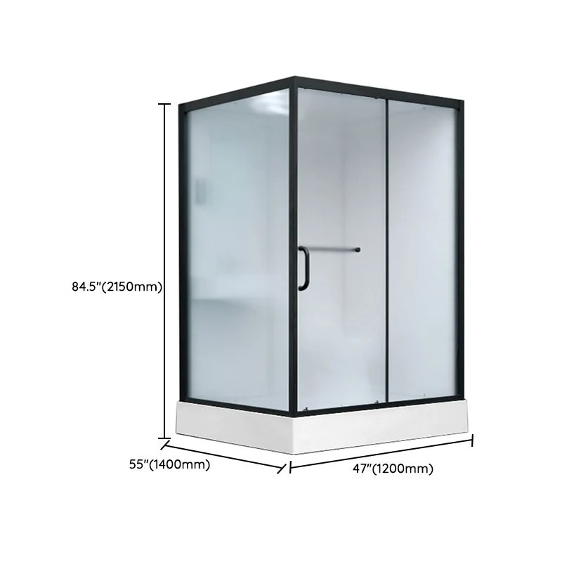 Cabina de ducha deslizante individual Cabina de ducha rectangular con ducha tipo lluvia y luz Clearhalo