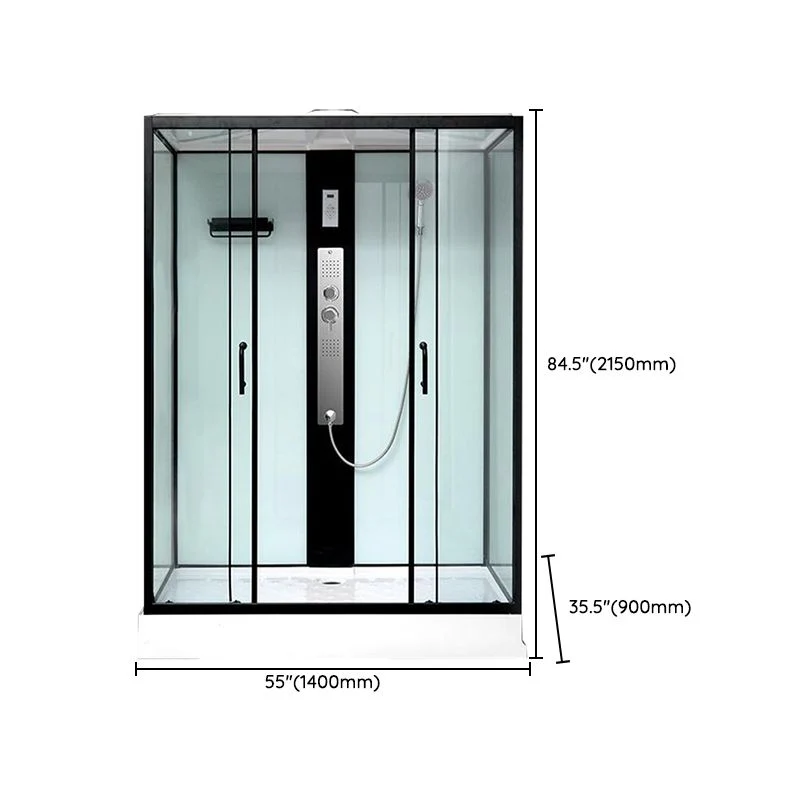 Cabina de ducha deslizante individual enmarcada Cabina de ducha esmerilada rectangular Clearhalo