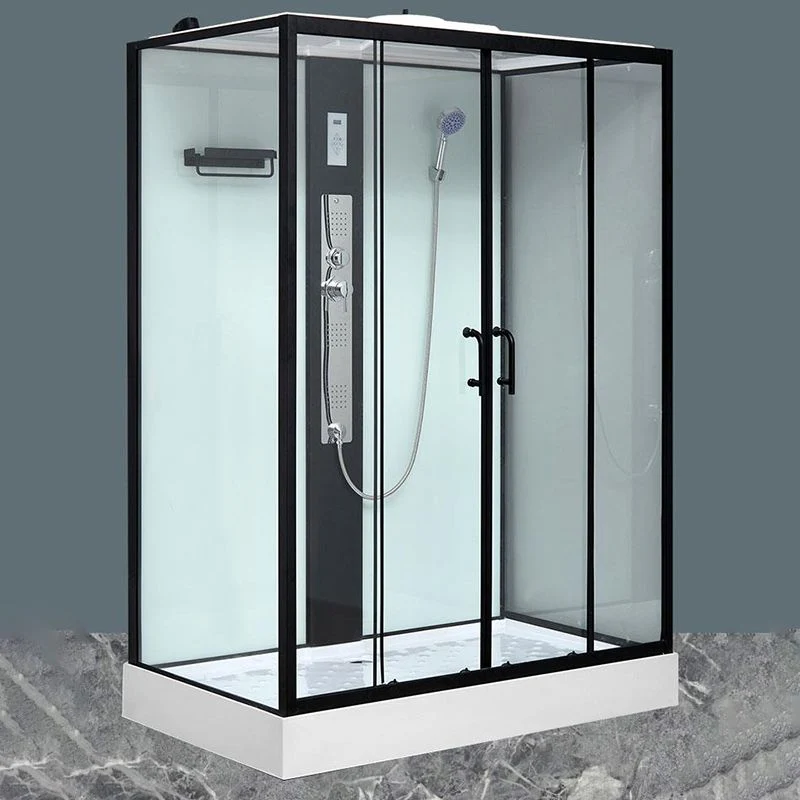 Cabina de ducha deslizante individual enmarcada Cabina de ducha esmerilada rectangular Clearhalo