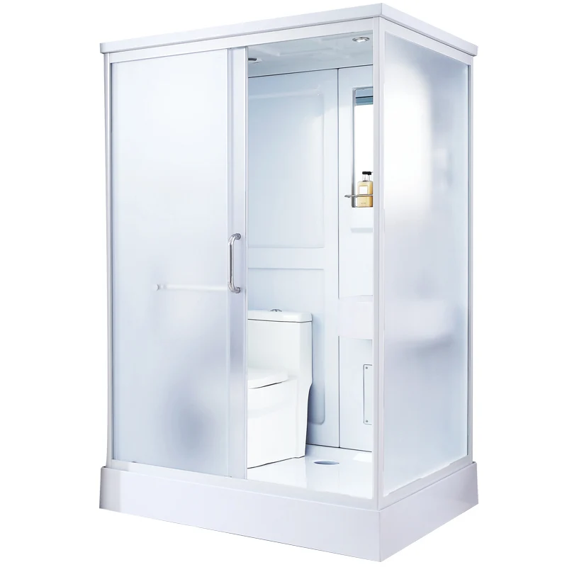 Cabina de ducha esmerilada moderna, cabina de ducha templada rectangular para baño Gris Clearhalo
