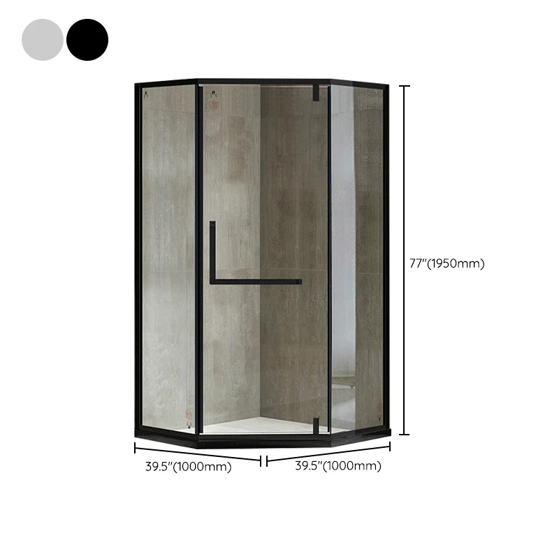 Cabina de ducha de estilo moderno Cabina de ducha enmarcada con marco metálico semicírculo Plata Clearhalo