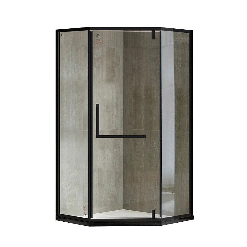 Cabina de ducha de estilo moderno Cabina de ducha enmarcada con marco metálico semicírculo Plata Clearhalo