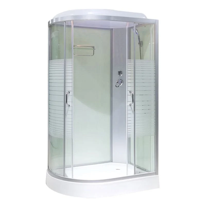 Cabina de ducha izquierda de vidrio templado Cabina de ducha corrediza doble Clearhalo