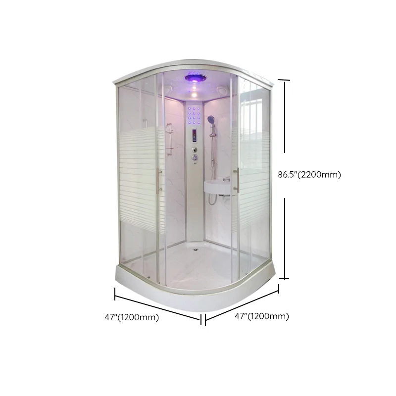 Cabina de ducha moderna con escurridor gris y cabina de ducha con puerta corrediza Clearhalo
