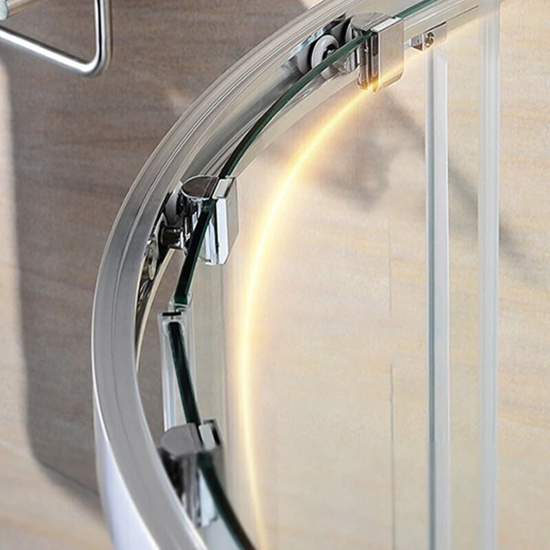 Cabina de ducha moderna, equipo de ducha de esquina deslizante doble de vidrio fácil de limpiar de vidrio templado Clearhalo