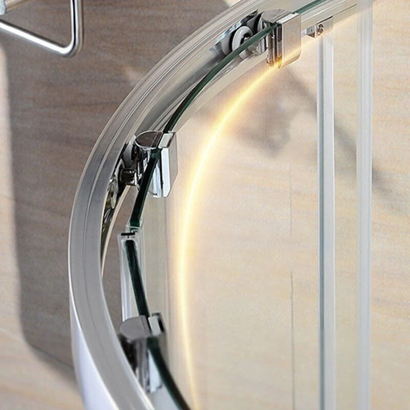 Cabina de ducha moderna, equipo de ducha de esquina deslizante doble de vidrio fácil de limpiar de vidrio templado Clearhalo