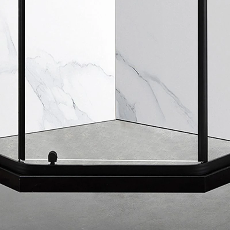 Cabina de ducha moderna, mampara de ducha con manija de puerta de esquina de vidrio transparente negro Clearhalo