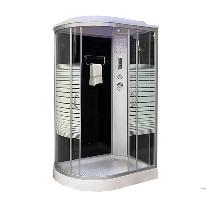 Cabina de ducha rayas Cabina de ducha de vidrio templado con barra para toallas y ducha tipo lluvia Clearhalo