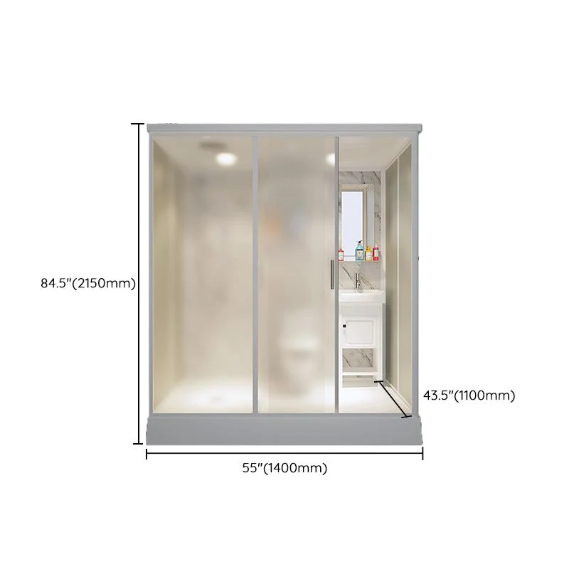 Cabina de ducha rectangular Cabina de ducha de vidrio templado con base de ducha Clearhalo