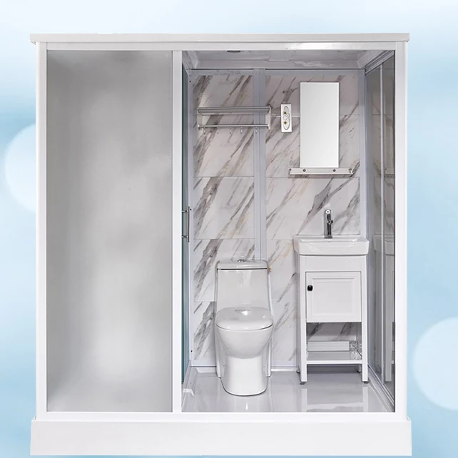 Cabina de ducha rectangular con puerta corrediza y ducha de vidrio esmerilado Clearhalo