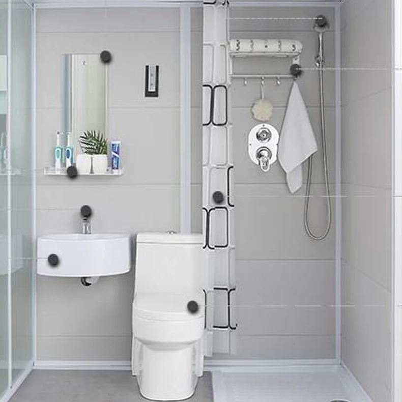 Cabina de ducha rectangular esmerilada con kit de ducha blanca deslizante individual Clearhalo