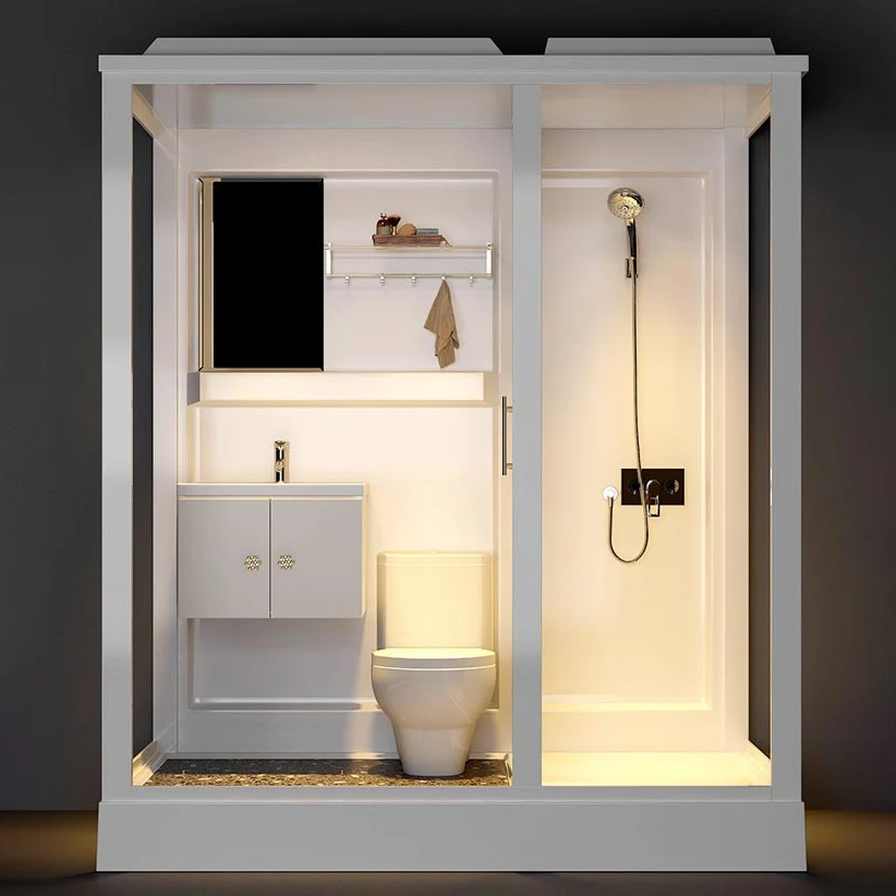 Cabina de ducha rectangular moderna cabina de ducha templada transparente para baño Clearhalo