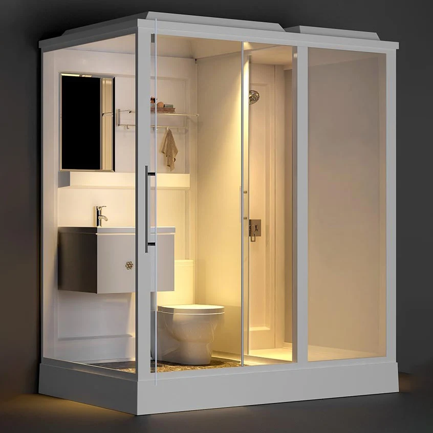 Cabina de ducha rectangular moderna cabina de ducha templada transparente para baño Clearhalo