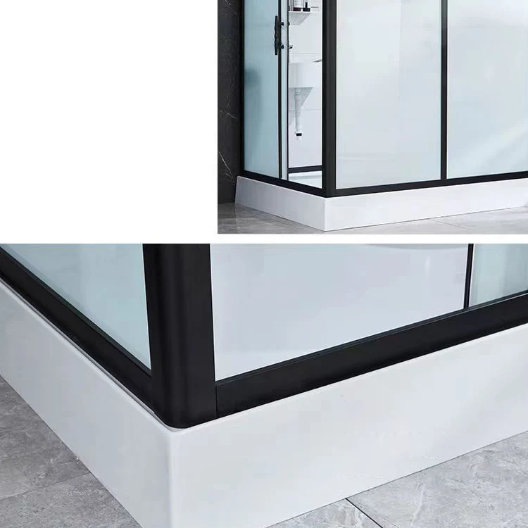 Cabina de ducha rectangular de vidrio templado Cabina de ducha semi-frameless Clearhalo