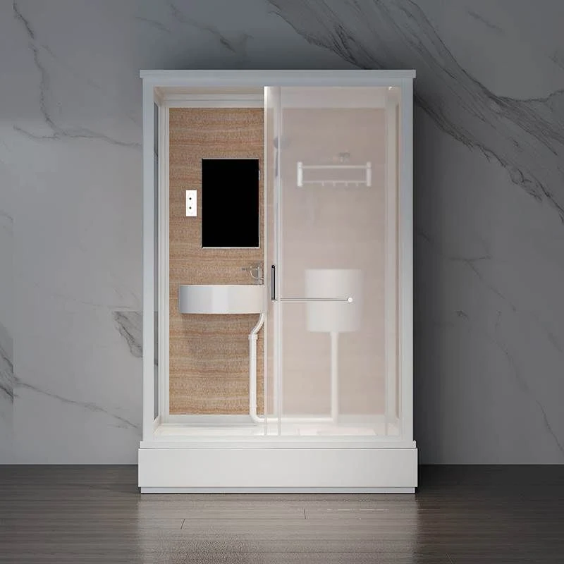 Cabina de ducha rectangular de vidrio templado Cabina de ducha semi-frameless esmerilada Clearhalo