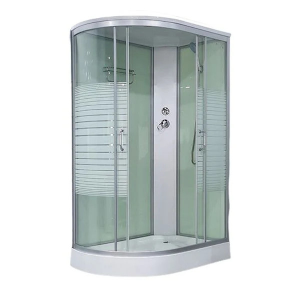 Cabina de ducha redonda Cabina de ducha corrediza doble con kit de base Clearhalo