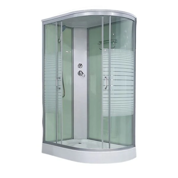 Cabina de ducha redonda Cabina de ducha corrediza doble con kit de base Clearhalo