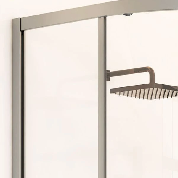 Cabina de ducha redonda Cabina de ducha de vidrio templado transparente con panel fijo Clearhalo
