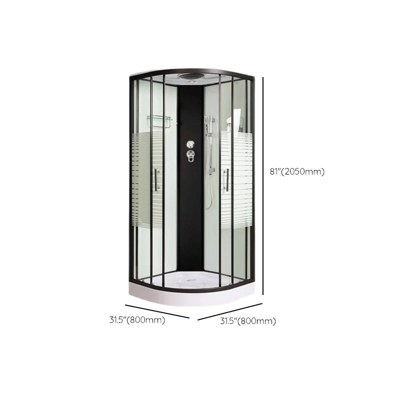 Cabina de ducha redonda con puerta corrediza doble, mampara de ducha de vidrio templado Clearhalo