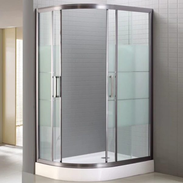 Cabina de ducha redonda moderna Cabina de ducha de baño templada transparente Clearhalo
