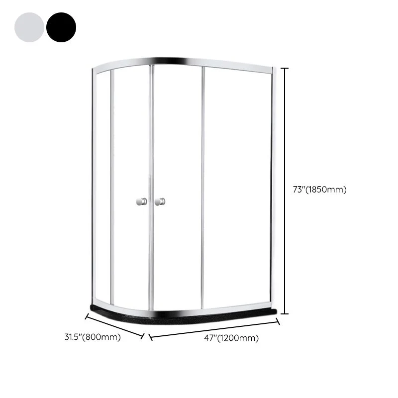 Cabina de ducha redondeada Cabina de ducha de esquina semi-frameless con vidrio templado Clearhalo